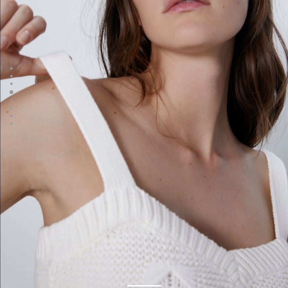 NWT Zara Textured Knit Crop Top White Medium - Picture 9 of 11
